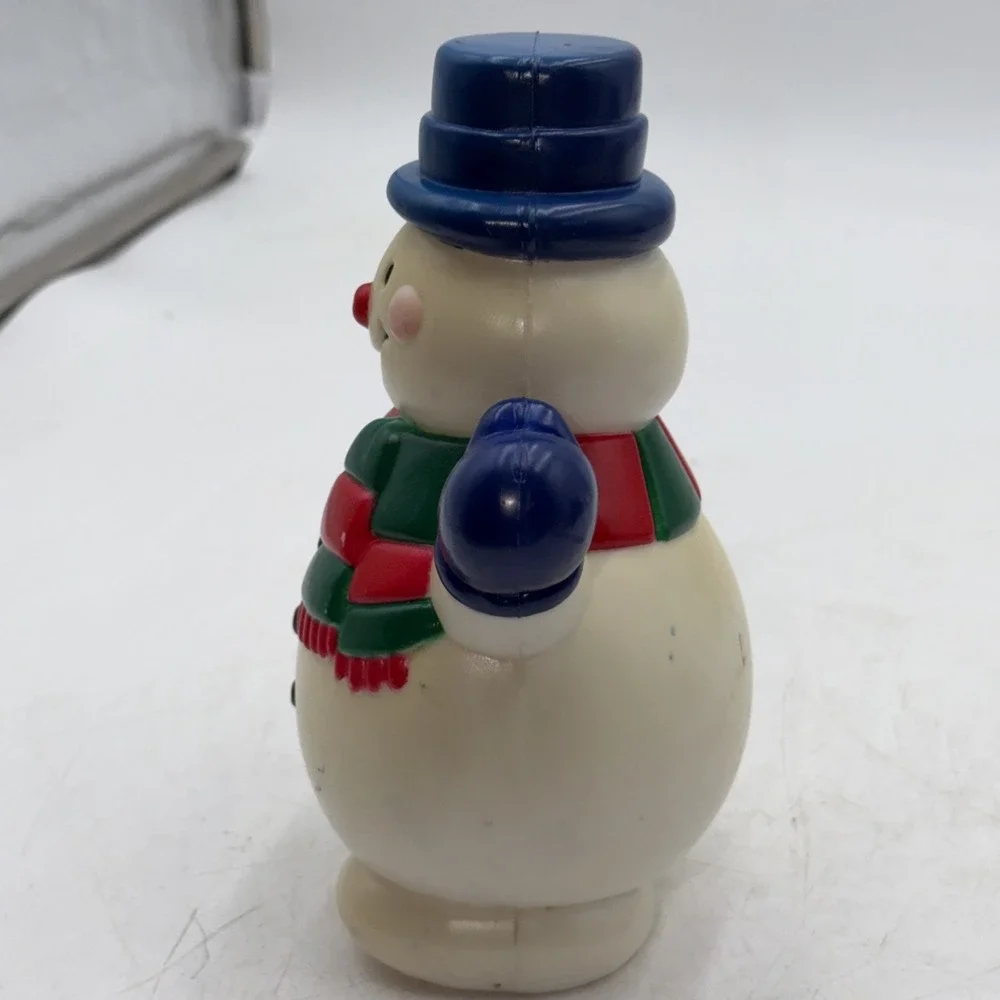 Vintage Christmas Blow Mold Hard Plastic Snowman 8